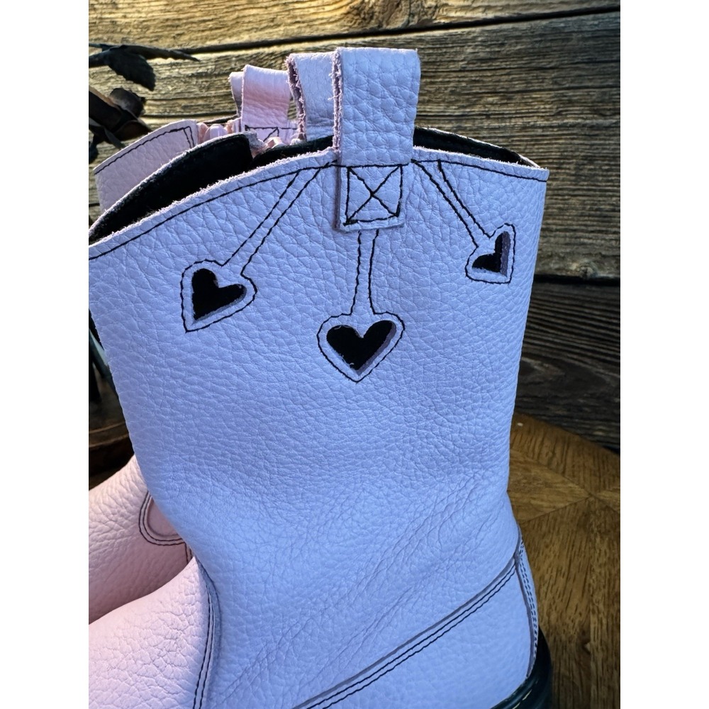 Dr. Martens Bex Heart Boots Kids US 6 Uk Round Toe MidCalf JOBB1550 Pink Leather - Picture 3 of 12